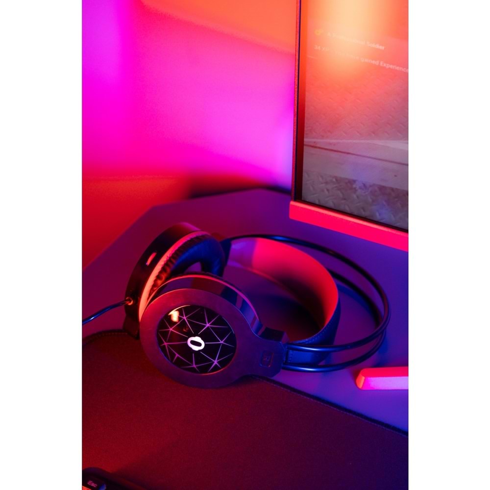 Snopy SN-GX7 CRAZY Siyah USB Ledli Mikrofonlu Oyuncu Kulaklığı