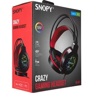 Snopy SN-GX7 CRAZY Siyah USB Ledli Mikrofonlu Oyuncu Kulaklığı