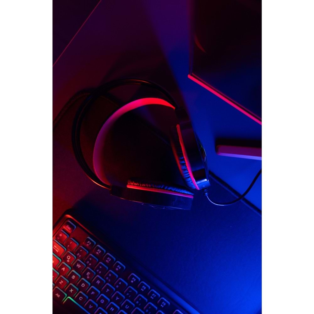 Snopy SN-GX7 CRAZY Siyah USB Ledli Mikrofonlu Oyuncu Kulaklığı