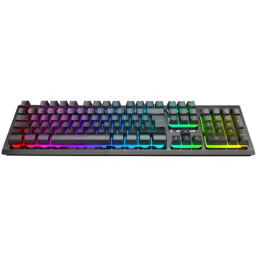 Rampage MIRACLE K2 Siyah USB RGB Aydınlatmalı Q Gaming (Oyuncu) Klavye