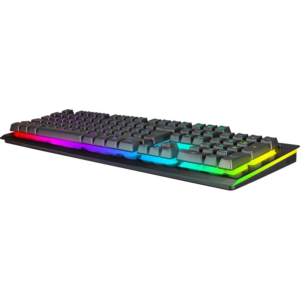 Rampage MIRACLE K2 Siyah USB RGB Aydınlatmalı Q Gaming (Oyuncu) Klavye