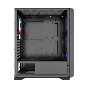 PowerBoost PB-PS5847B 600W USB 3.0 Tempered Glass Mesh RGB Fanlı ATX Mid Tower Gaming Kasa
