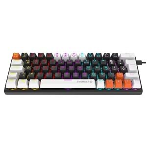 Everest Parley Beyaz/siyah Rainbow Aydınlatma Türkçe Q Blue Switch Elektronik Mekanik Gaming Oyuncu Klavyesi