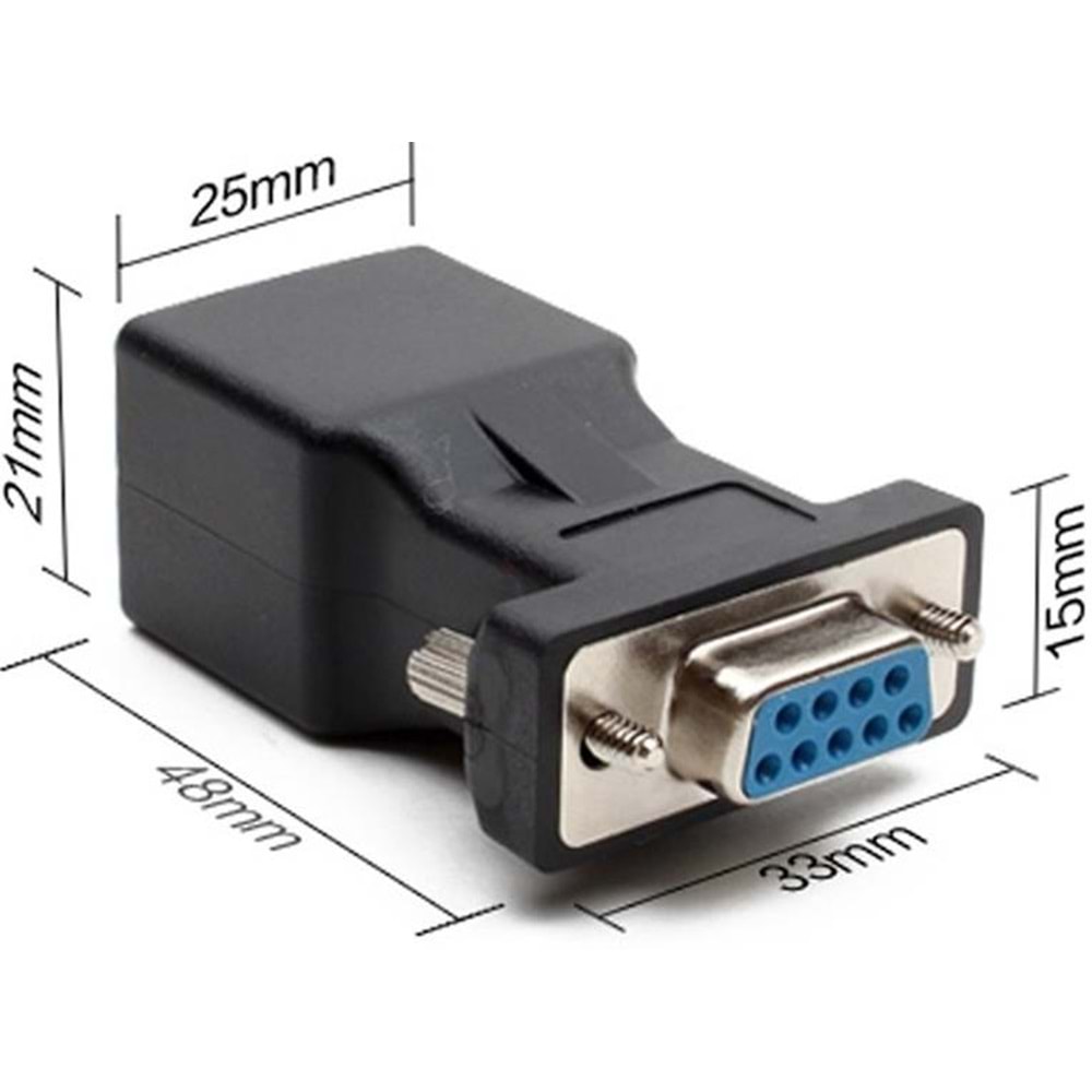 RS232 To RJ45 9 Pin Ethernet Adaptör Ekleme Ek Uzatıcı Extender Çevirici Dönüştürücü 30M 4349