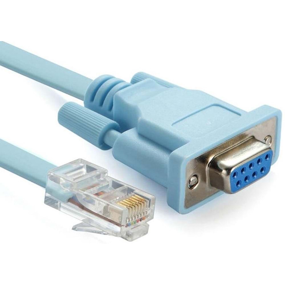 RJ45 To RS232 9 Pin CAT5E 6 Çevirici Dönüştürücü Adaptör Ethernet Kablosu 4335