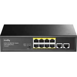 Cudy FS1010P 8 Port 10/100MBPS 120W Poe+, 2 Uplink Rack Mount Metal Switch