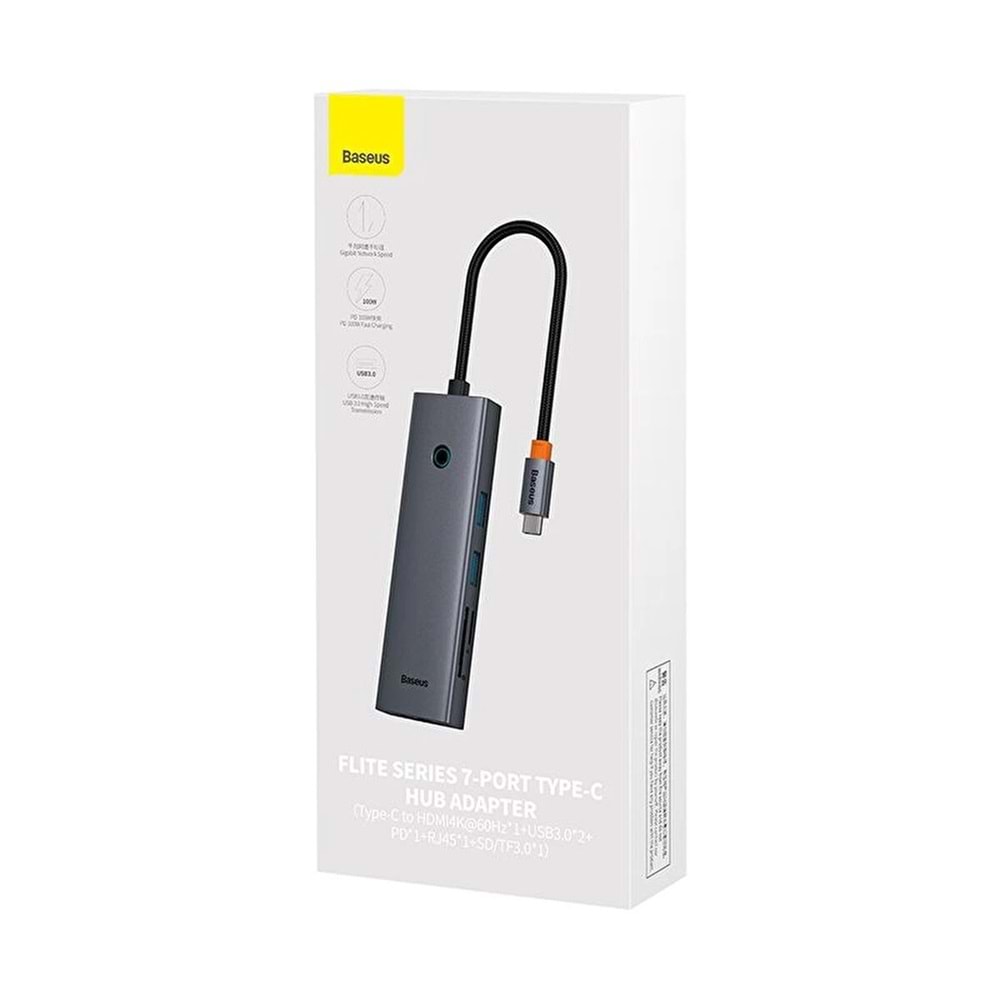 Baseus Ultrajoy 7 İN 1 Multifonksiyonel Uzay Gri Hub Adaptör