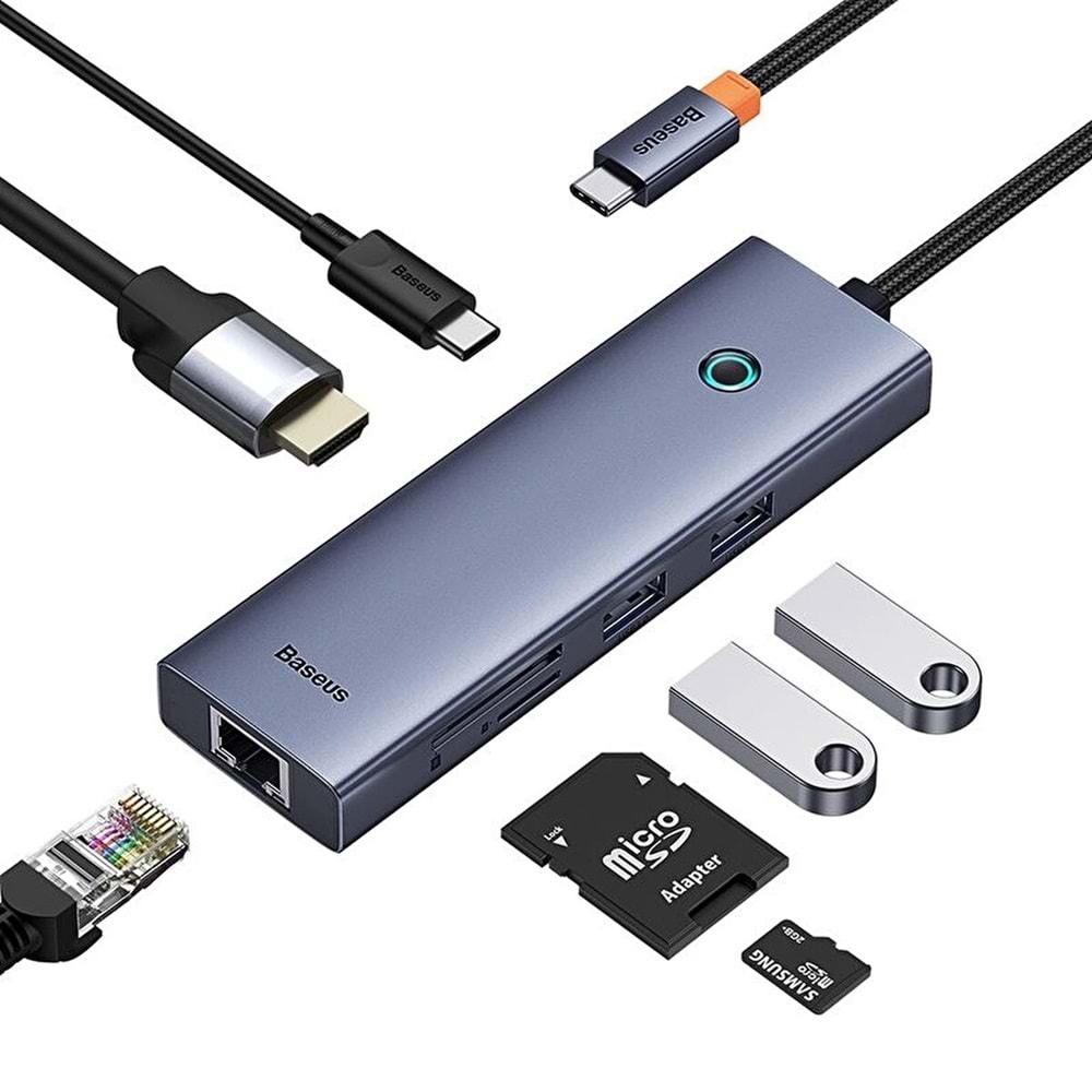 Baseus Ultrajoy 7 İN 1 Multifonksiyonel Uzay Gri Hub Adaptör