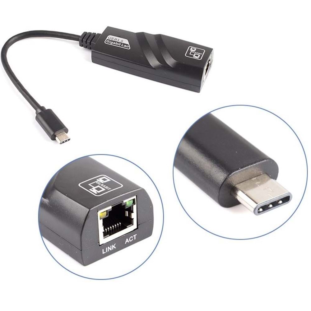 Type C To Ethernet Usb 3.1 1000Mbps Gigabit Ag Adaptor Kartı 5060