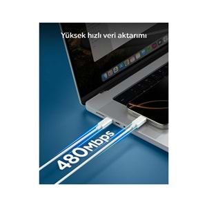 Spigen USB-C to USB-C 1 Metre Kablo 60W Güç / PPS 2.0 Super Hızlı Şarj / 480 Mbps Data Aktarım Hızı Type-C Ekstra Dayanıklı Black