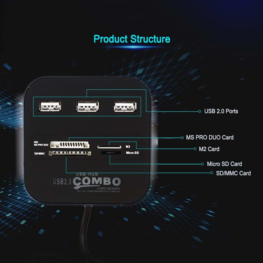 Usb Hub Çoklayıcı Çoklu Kart Okuyucu 5043