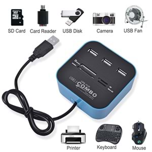 Usb Hub Çoklayıcı Çoklu Kart Okuyucu 5043