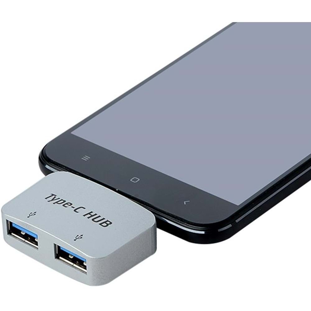 Type C To Usb 3.0 2 Port Hub 3.1 Çevirici Dönüştürücü Çoklayıcı Çoğaltıcı 4493