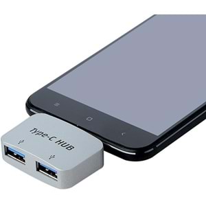Type C To Usb 3.0 2 Port Hub 3.1 Çevirici Dönüştürücü Çoklayıcı Çoğaltıcı 4493