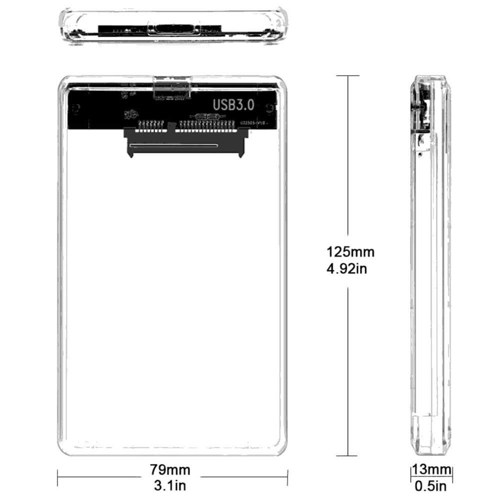 2.5” HDD/SSD USB 3.0 to SATA Dönüştürücü Harici Şeffaf Taşınabilir Kutusu 4266K