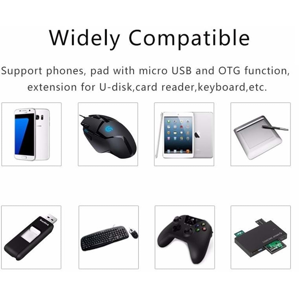 Micro Usb To Usb Android Otg Çevirici Dönüştürücü Adaptör 5039