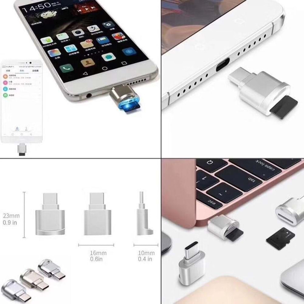 Usb Type C 3.1 To Micro Sd Otg Hafıza Kartı Çevirici Dönüştürücü Adaptör 4477