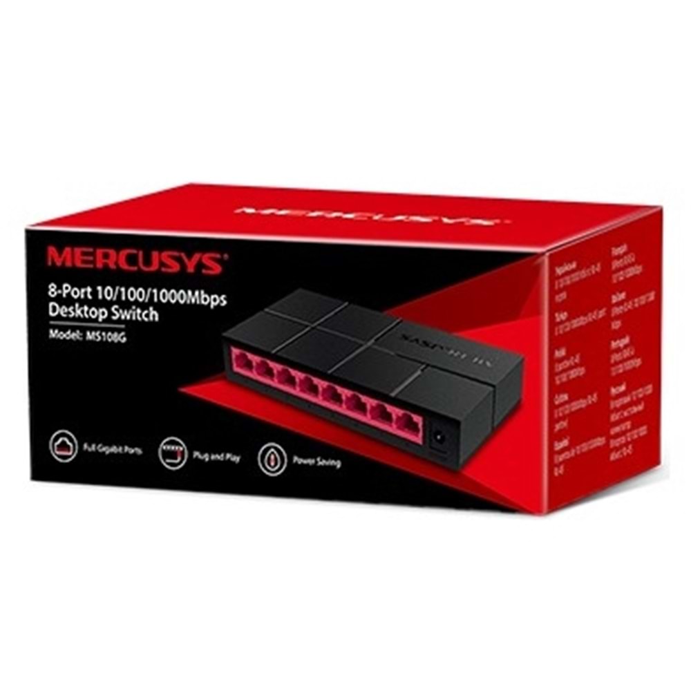 Mercusys MS108G 8-Port 10/100/1000Mbps Masaüstü Switch