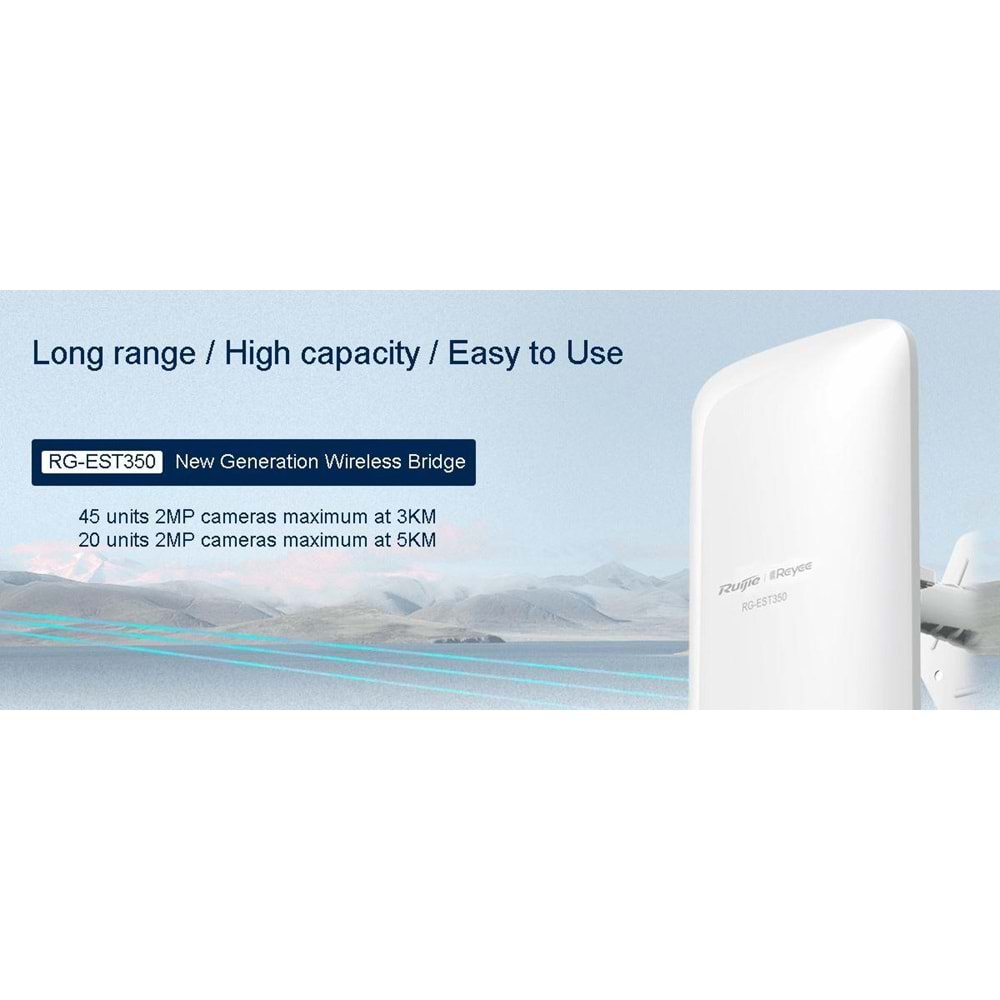 Ruijıe-Reyee RG-EST350 V2 2 Port 10/100/1000MBPS Ac 867MBPS 15DBI Dış Ortam Access Point