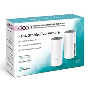 TP-Link Deco E4 AC1200 Tüm Evi Kapsayan Mesh 2'li WiFi Sistemi