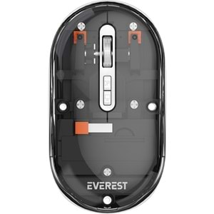 Everest SM-BT29 Glassy USB Siyah Transparan Şeffaf 2in1 Bluetooth ve 2.4ghz Kablosuz Mouse