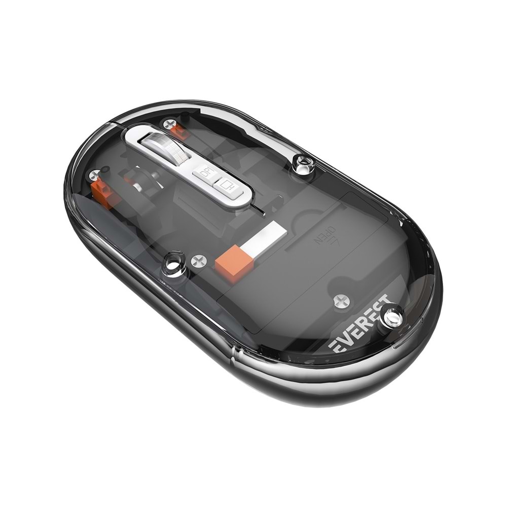 Everest SM-BT29 Glassy USB Siyah Transparan Şeffaf 2in1 Bluetooth ve 2.4ghz Kablosuz Mouse