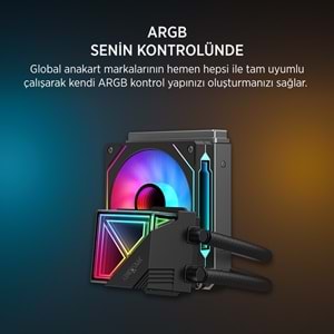 James Donkey Lugis JDC120 ARGB 120mm Sıvı İşlemci Soğutucu AM5 ve LGA1700 Uyumlu