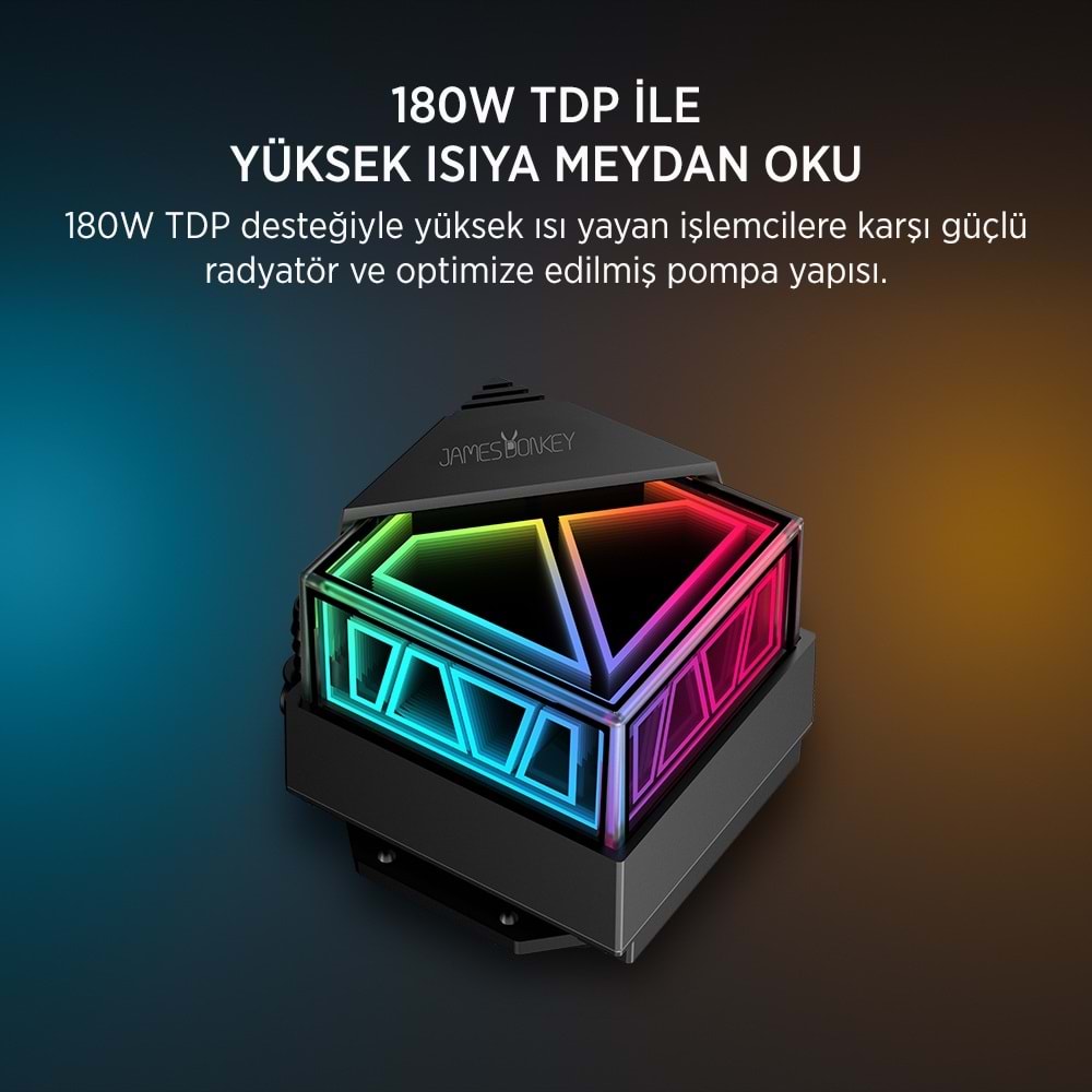James Donkey Lugis JDC120 ARGB 120mm Sıvı İşlemci Soğutucu AM5 ve LGA1700 Uyumlu