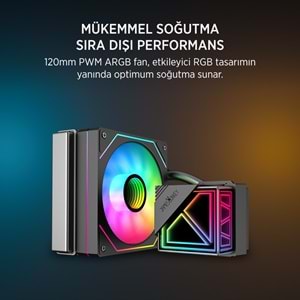 James Donkey Lugis JDC120 ARGB 120mm Sıvı İşlemci Soğutucu AM5 ve LGA1700 Uyumlu