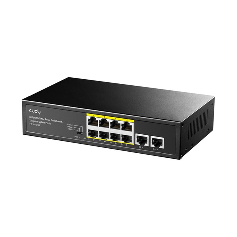 CUDY 8Port 10-100M PoE+2GB Up 80W Switch FS1010PG