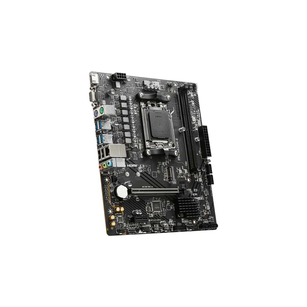MSI MB PRO A620M-E AM5 DDR5 6000MHZ(OC) HDMI VGA 1X M.2 USB3.2 GIGABIT LAN