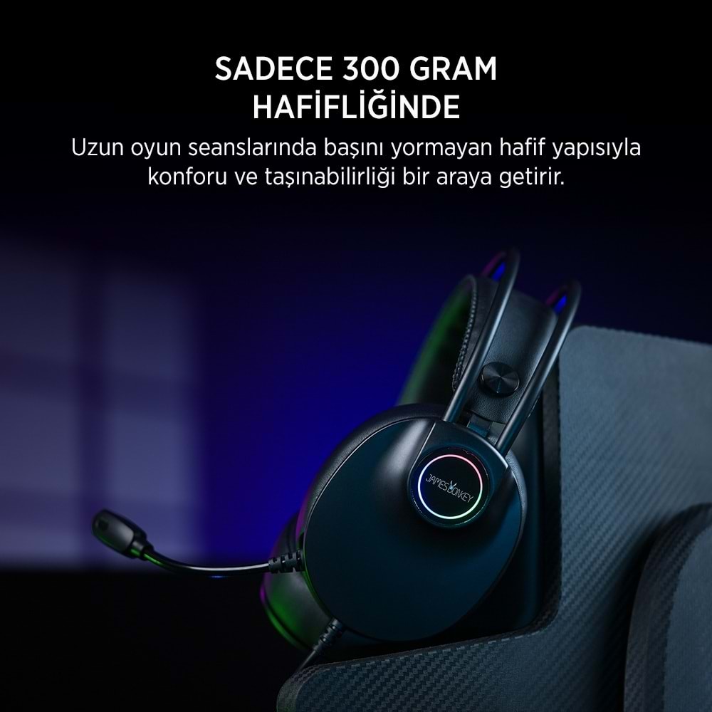 James Donkey 713 Rainbow 7.1 Siyah Gaming Kulaklık