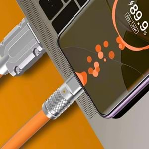 Usb To Type C Hızlı Şarj Data Kablosu Çevirici Dönüştürücü Adaptör 180° Döner 120W 1M 6015