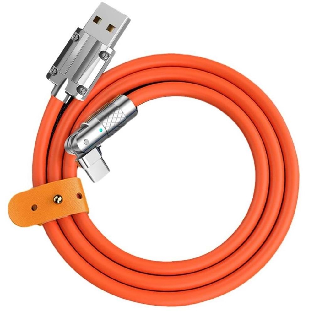 Usb To Type C Hızlı Şarj Data Kablosu Çevirici Dönüştürücü Adaptör 180° Döner 120W 1M 6015