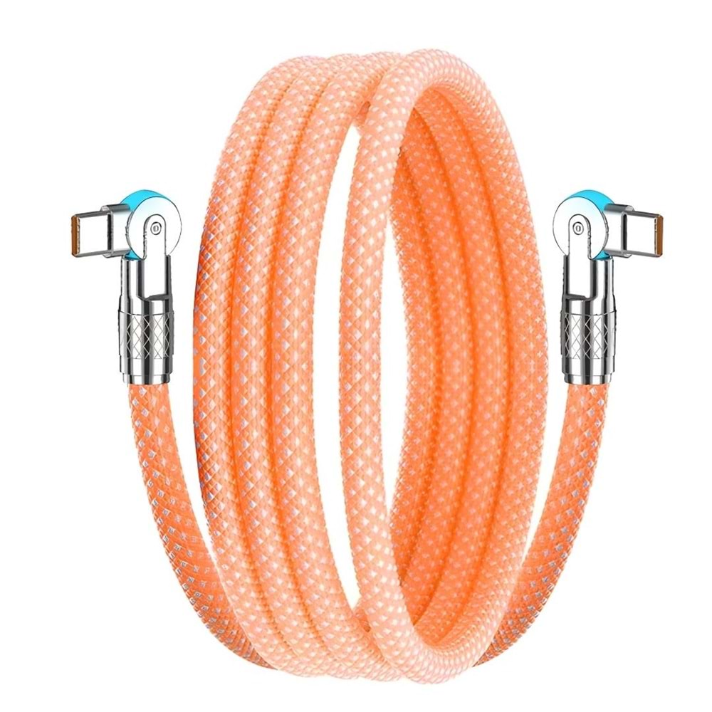 Type C To Hızlı Şarj Data Kablosu 1 M Çevirici Dönüştürücü Adaptör 180° Döner 120W 1M 6017
