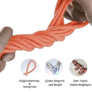Type C To Hızlı Şarj Data Kablosu 1 M Çevirici Dönüştürücü Adaptör 180° Döner 120W 1M 6017