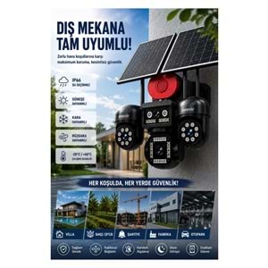 AVENİR AV-S446 4 Kameralı Sirenli 3 Motorlu+ 1 Sabit 8mp E Sim 4g Sim Kartlı Ptz Kamera