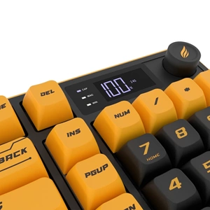 Hawk Gaming HK258CY Membrane LCD RGB Kablosuz/Bluetooth Cyber Sarı Siyah Full Türkçe Gaming Klavye