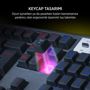 James Donkey JDK104 Rainbow Membran Türkçe Q Gaming 104 Tuş Siyah Klavye