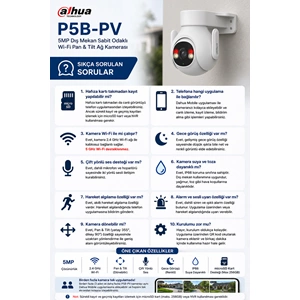 Dahua P5B-PV 5MP Dış Mekan Sabit Odaklı Wi-Fi Pan & Tilt Ağ Kamerası