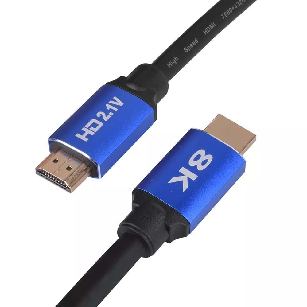 8K Ultra HD 2.1V 48Gbps Altın Kaplama Hdmi Kablo UHD 2 Metre 5095