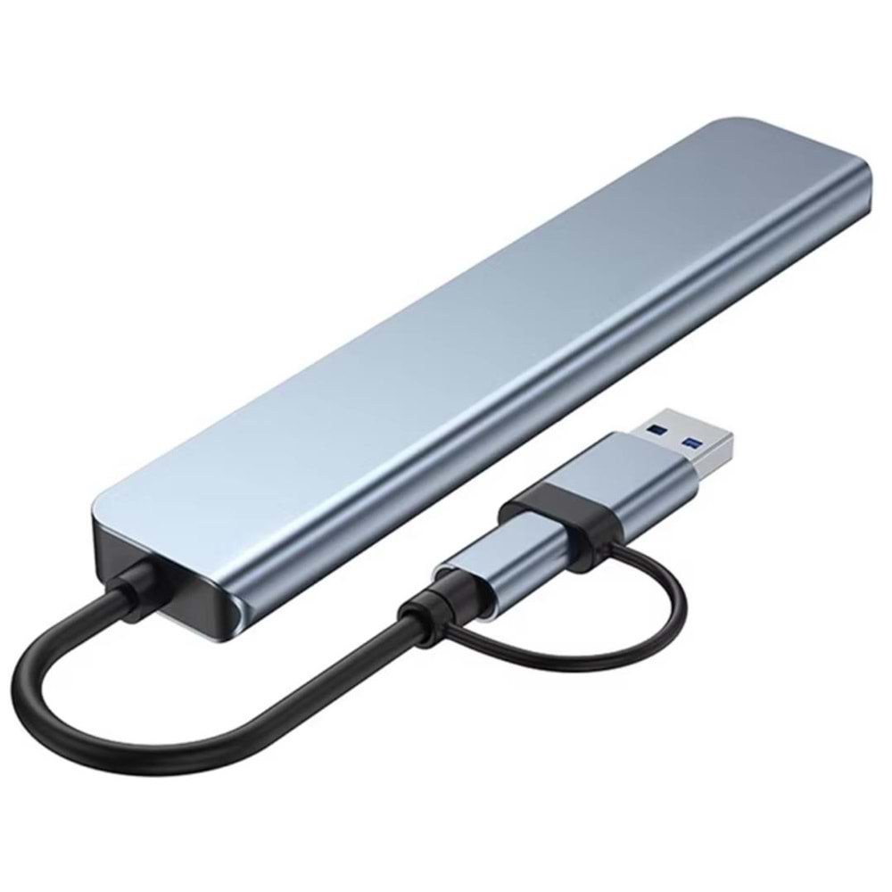8 in 2 USB-C & USB 3.0 Hub Çoklayıcı USB, Type-C, SD/TF ve Aux Çevirici