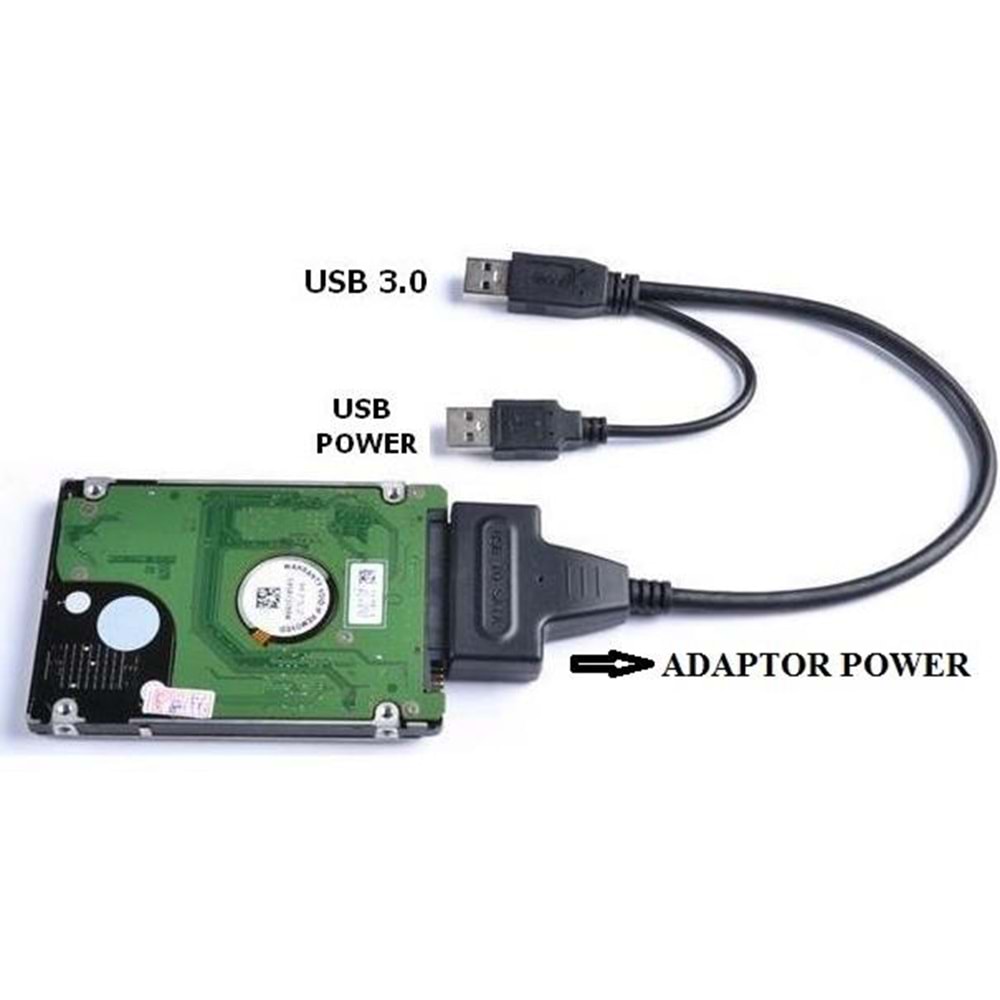 Usb 3.0 2.5 3.5 İnç Sata Hdd SSD Hard Disk Çevirici Dönüştürücü Kablosu 5142