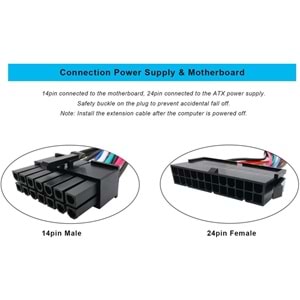 Psu Power Supply 14 Pin To 24 Pin Atx Çevirici Dönüştürücü Adaptör Kablosu 4981
