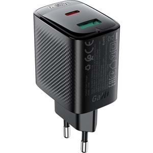 Acefast 45W PD USB-C + USB-A 2 Port Hızlı Şarj Aleti Isı Düşüren GaN Destekli Akım Korumalı Güç Adaptörü iPhone & Android & iPad