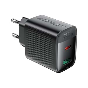 Acefast 45W PD USB-C + USB-A 2 Port Hızlı Şarj Aleti Isı Düşüren GaN Destekli Akım Korumalı Güç Adaptörü iPhone & Android & iPad