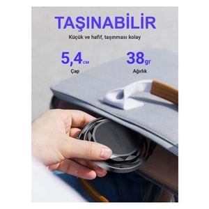 Acefast USB-C to USB-C Makaralı Kablo 60W Güç 0.8 Metre PPS 2.0 - Super Hızlı Şarj - Apple Uyumlu Type-C Şarj Data Kablosu - C13-03 (Acefast Türkiye Garantili)
