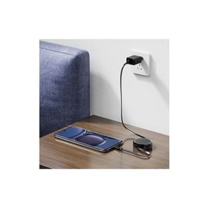 Acefast USB-C to USB-C Makaralı Kablo 60W Güç 0.8 Metre PPS 2.0 - Super Hızlı Şarj - Apple Uyumlu Type-C Şarj Data Kablosu - C13-03 (Acefast Türkiye Garantili)