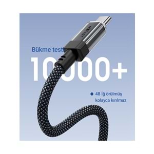 Acefast USB-C to USB-C PD60W Güç 1.2 Metre Kablo PPS 2.0 - Super Hızlı Şarj - Apple Uyumlu Type-C Şarj Data Kablosu - C12-03